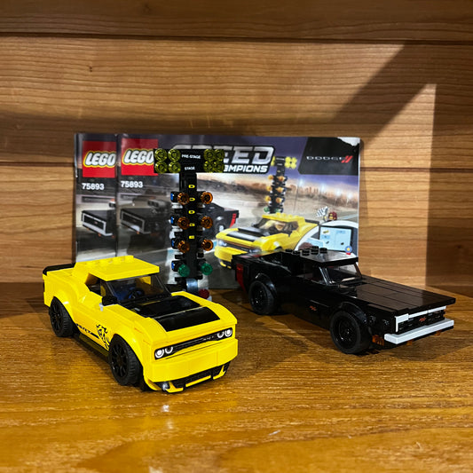 Speed Champions 2018 Dodge Challenger SRT Demon and 1970 Dodge Charger R/T Pre-Built Lego 75893