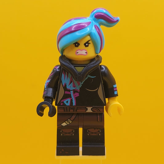 Lucy Wyldstyle with Hood Folded Down Raised Eyebrows Furious Minifigure Lego tlm207
