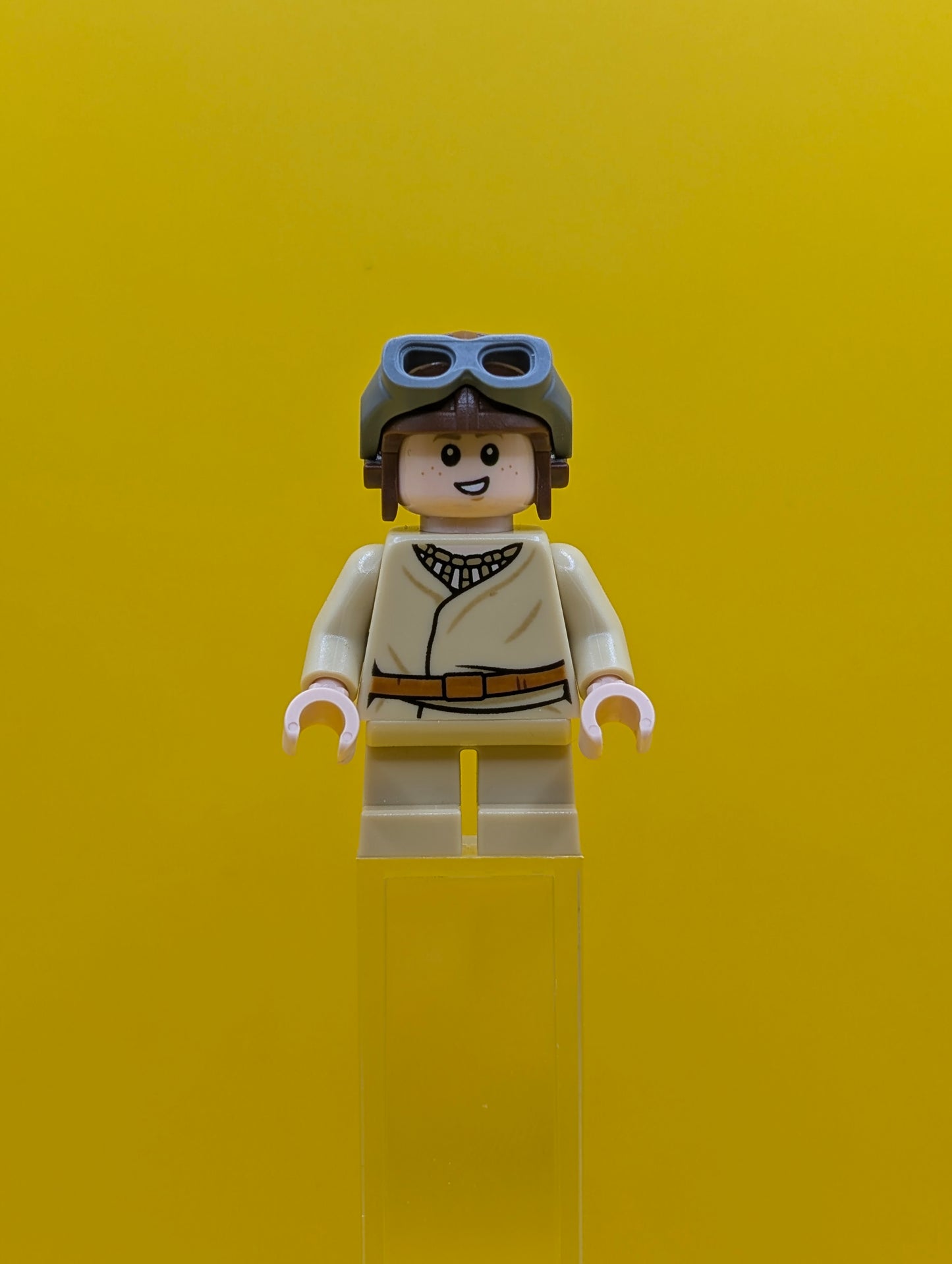 Anakin Skywalker sw1001 Short Legs, Reddish Brown Aviator Cap Star Wars Lego Minifigure