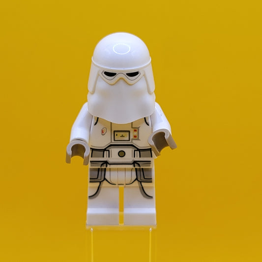 Snow Trooper Printed Legs Dark Tan Hands Cheek Lines Lopsided Grin Minifigure Lego sw1181
