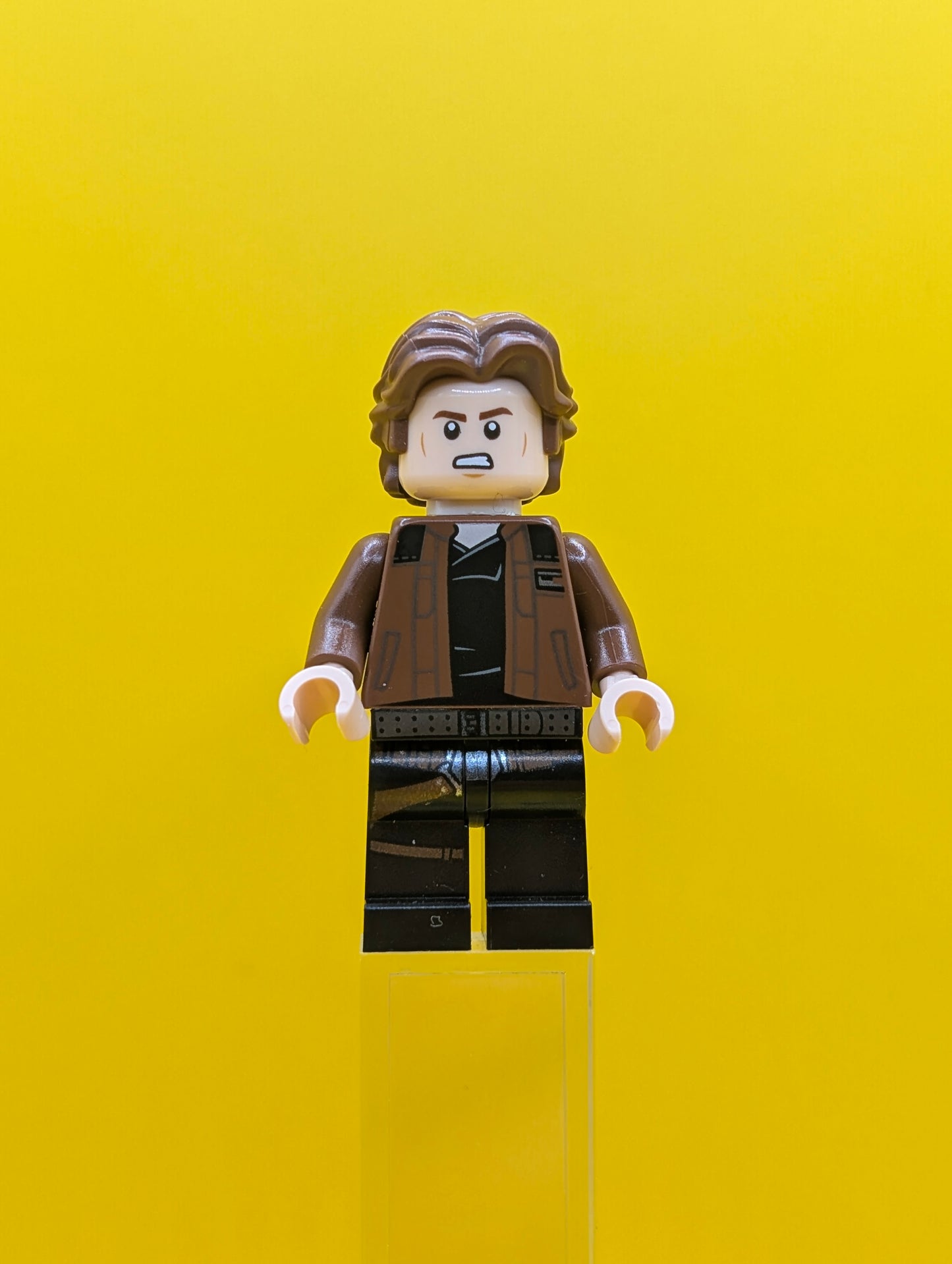 Han Solo sw0921 Black Legs with Holster Pattern, Brown Jacket with Black Shoulders Star Wars Lego Minifigure