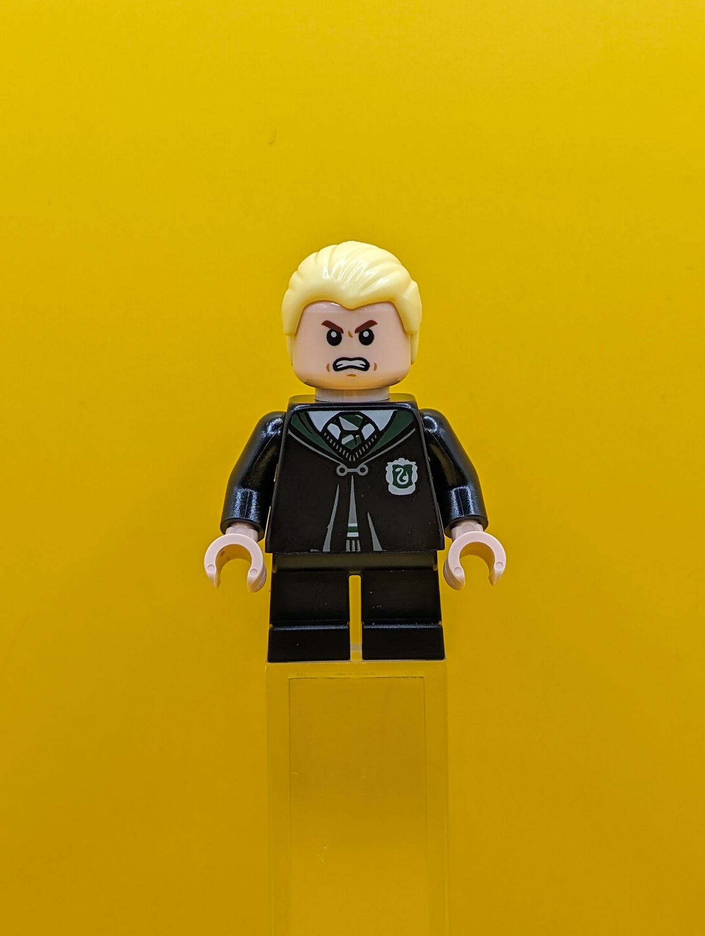 Draco Malfoy hp254 Black Torso Slytherin Robe, Black Short Legs Minifigure Lego