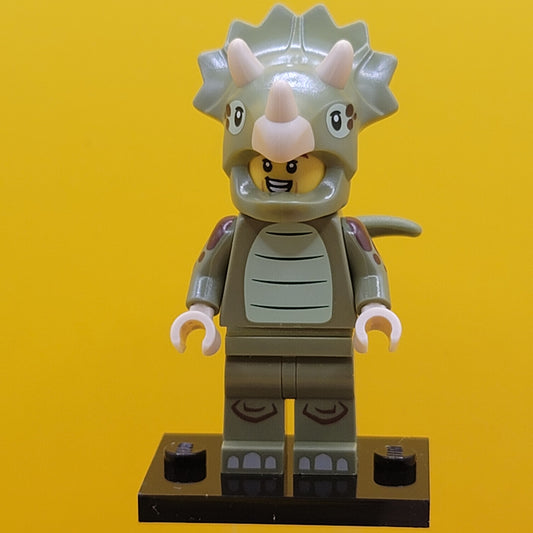 Triceratops Costume Fan CMF Minifigure Lego Series 25 (Complete Set, with stand and accessories) col25-8