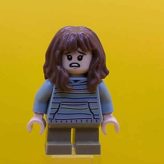 Hermione Granger hp156 Light Bluish Gray Sweater with Pastel Stripes Minifigure Lego