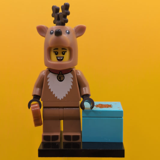 Reindeer Costume col23-4 Series 23 (complete Set with Stand and Accessories) CMF Minifigure Lego