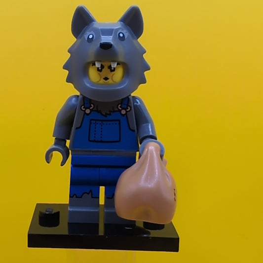 Wolf Costume col23-8 Series 23 (complete Set with Stand and Accessories) CMF Minifigure Lego