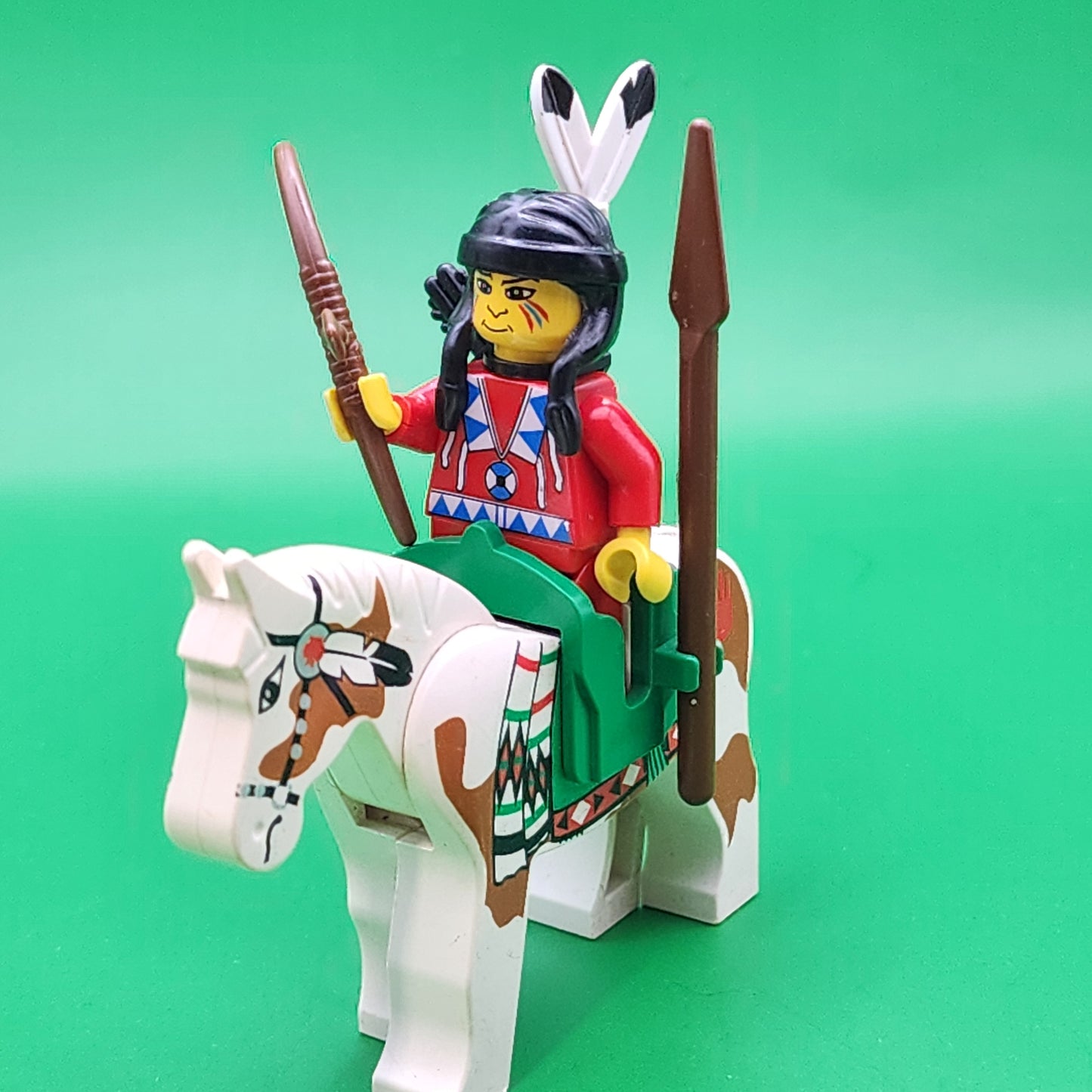 Lego Indian 2 Minifigure Native American ww014 Black Quiver Horse