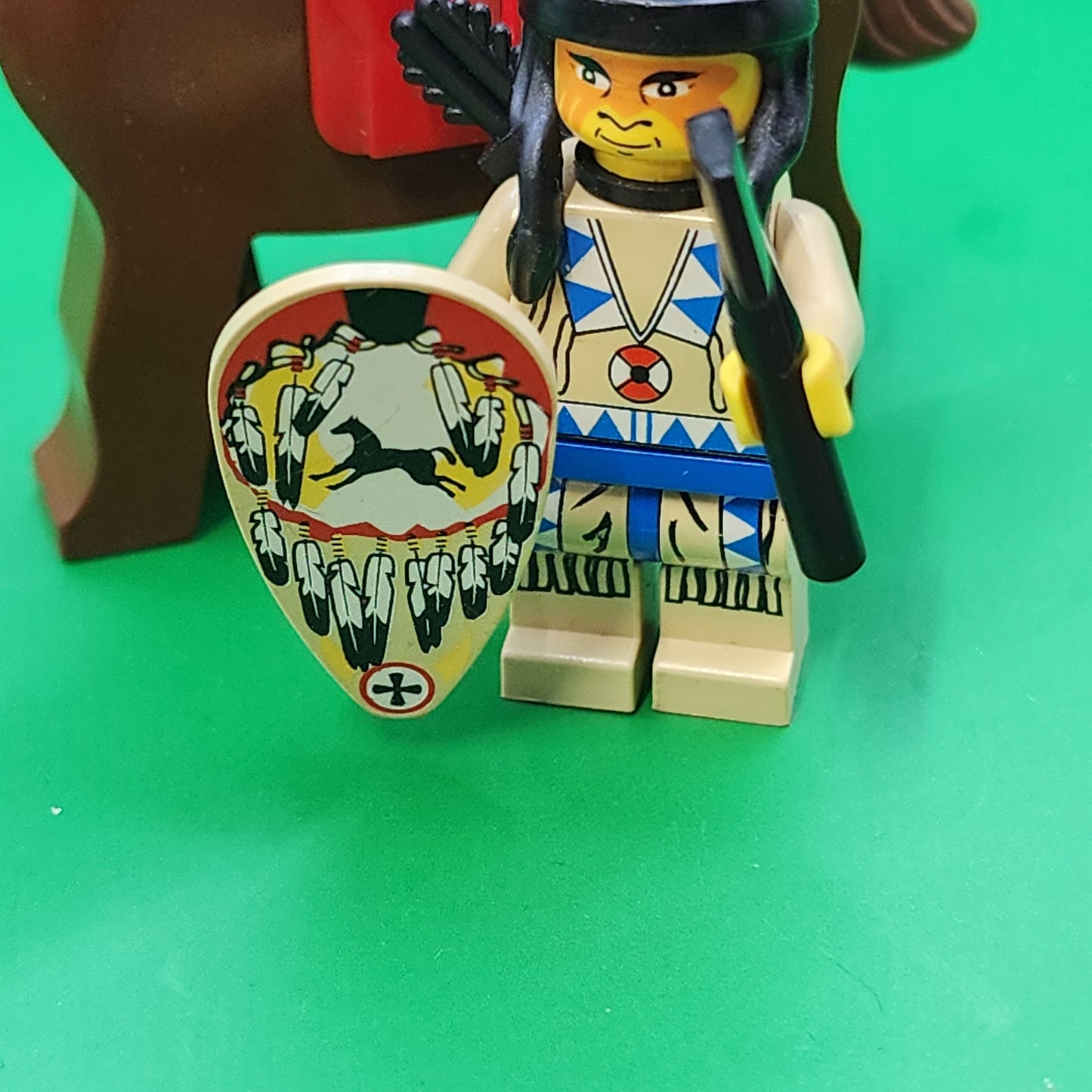 Lego Indian 1 Black Quiver Minifigure Native American Brown Horse ww016