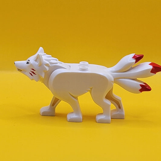 Lego Wolf Akita Ninjago Minifigure Animal white Red
