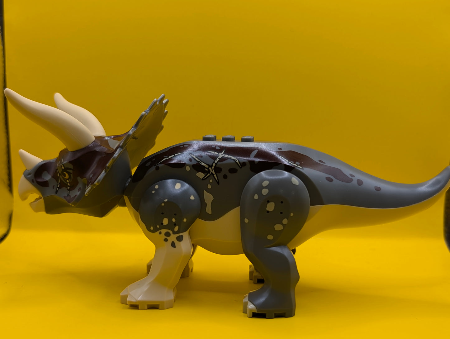 Tan Triceratops Dinosaur Light Gray Legs and White Horns tricera07