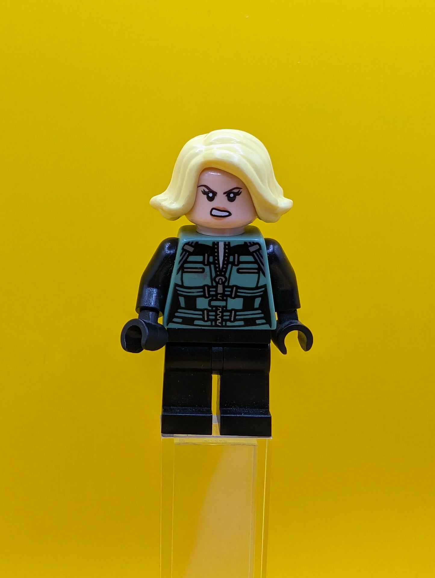 Black Widow sh0494 Black Jumpsuit Blonde yellow Short Hair Marvel Minifigure Lego