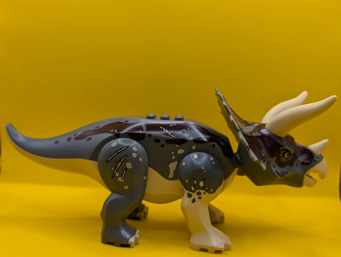 Tan Triceratops Dinosaur Light Gray Legs and White Horns tricera07