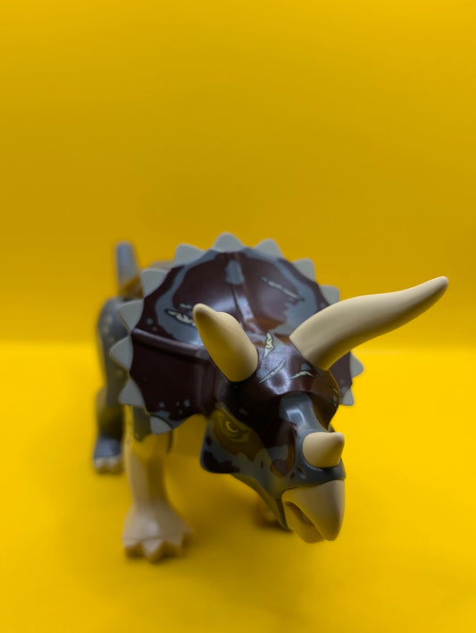 Tan Triceratops Dinosaur Light Gray Legs and White Horns tricera07