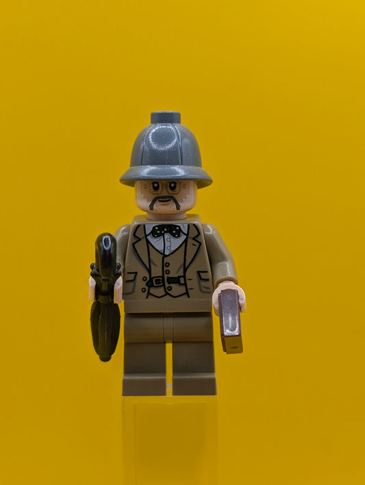 Professor Henry Jones iaj047 Dark Bluish Gray Pith with Helmet Lego Indiana Jones Minifigure