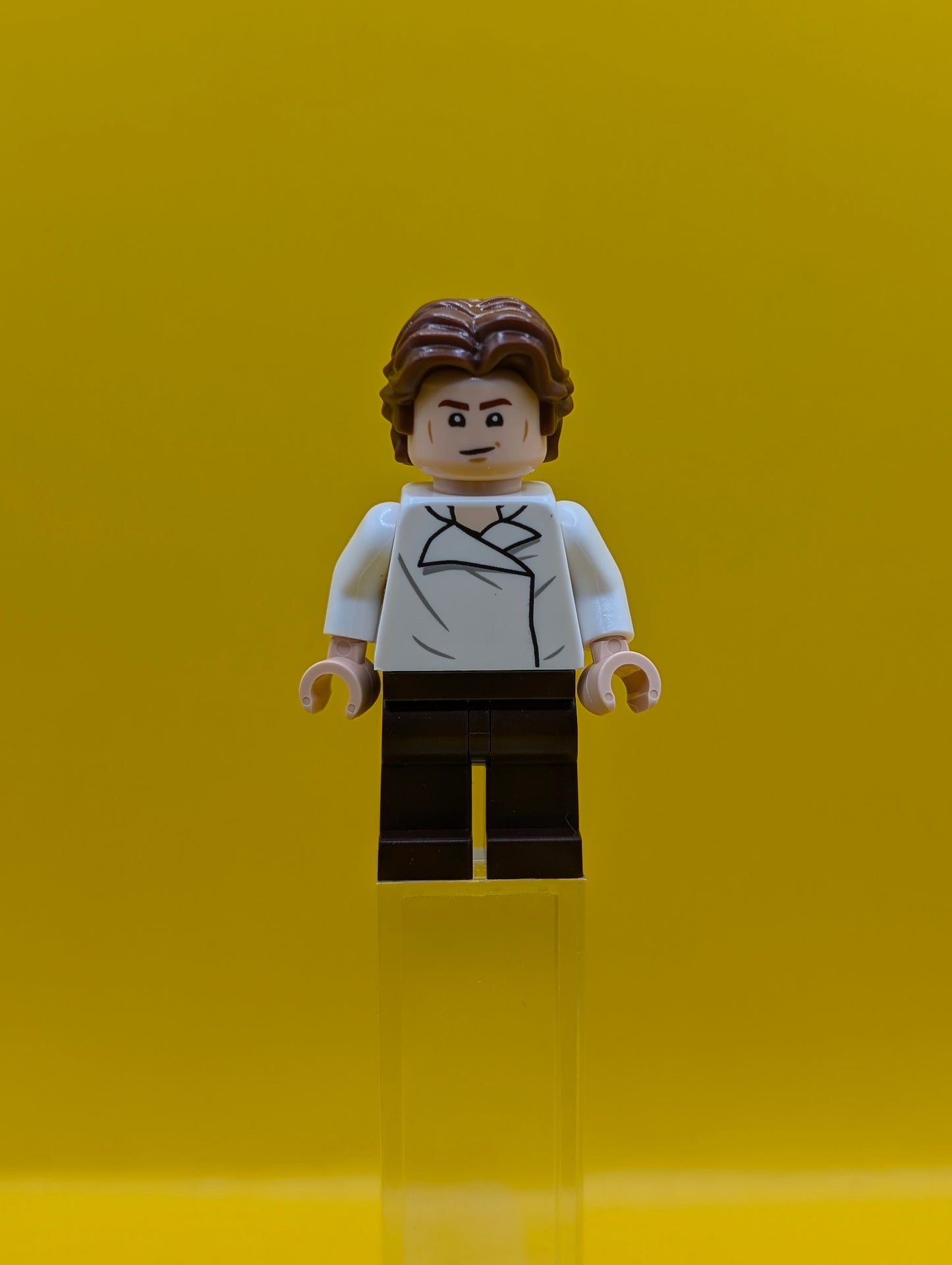 Han Solo sw1371 White Shirt Wrinkles on Front and Back Dark Brown Legs